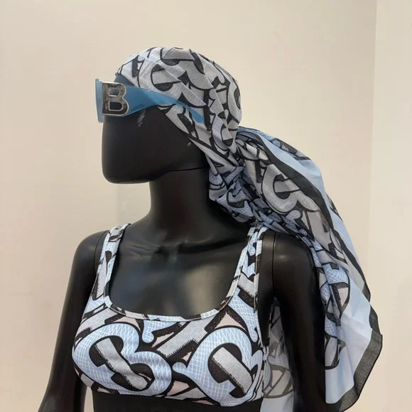 Burberry Monogram Pareo Scarf Wrap Dress Multiway New Luxury - Picture 8 of 10